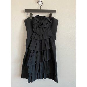 BCBGMaxazria Taffeta Rosette Tiered Dress